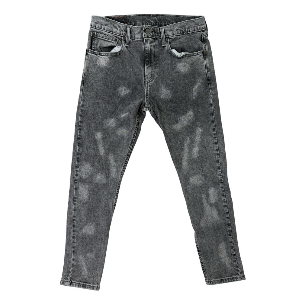 Levis 512 Red Tab Mens Slim Fit Denim Jeans Gray Acid Wash Distressed 32x29